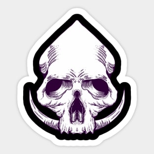 horned skull Sticker